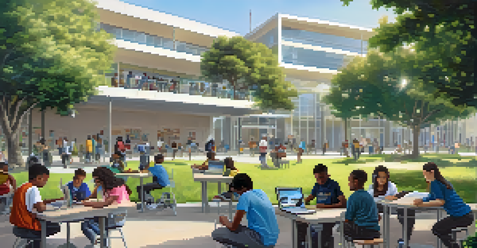 Students at a Compton educational institution working on STEM projects outdoors under the sun.