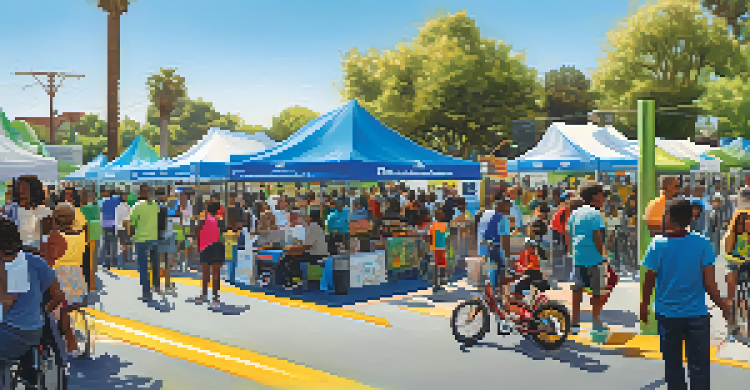 A community event in Compton with residents learning about sustainable transportation options.