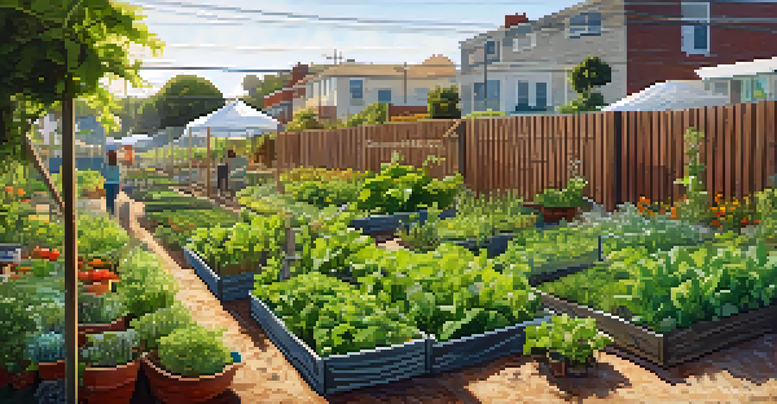 A close-up of a community garden in Compton with vibrant vegetables and herbs growing in sunlight.
