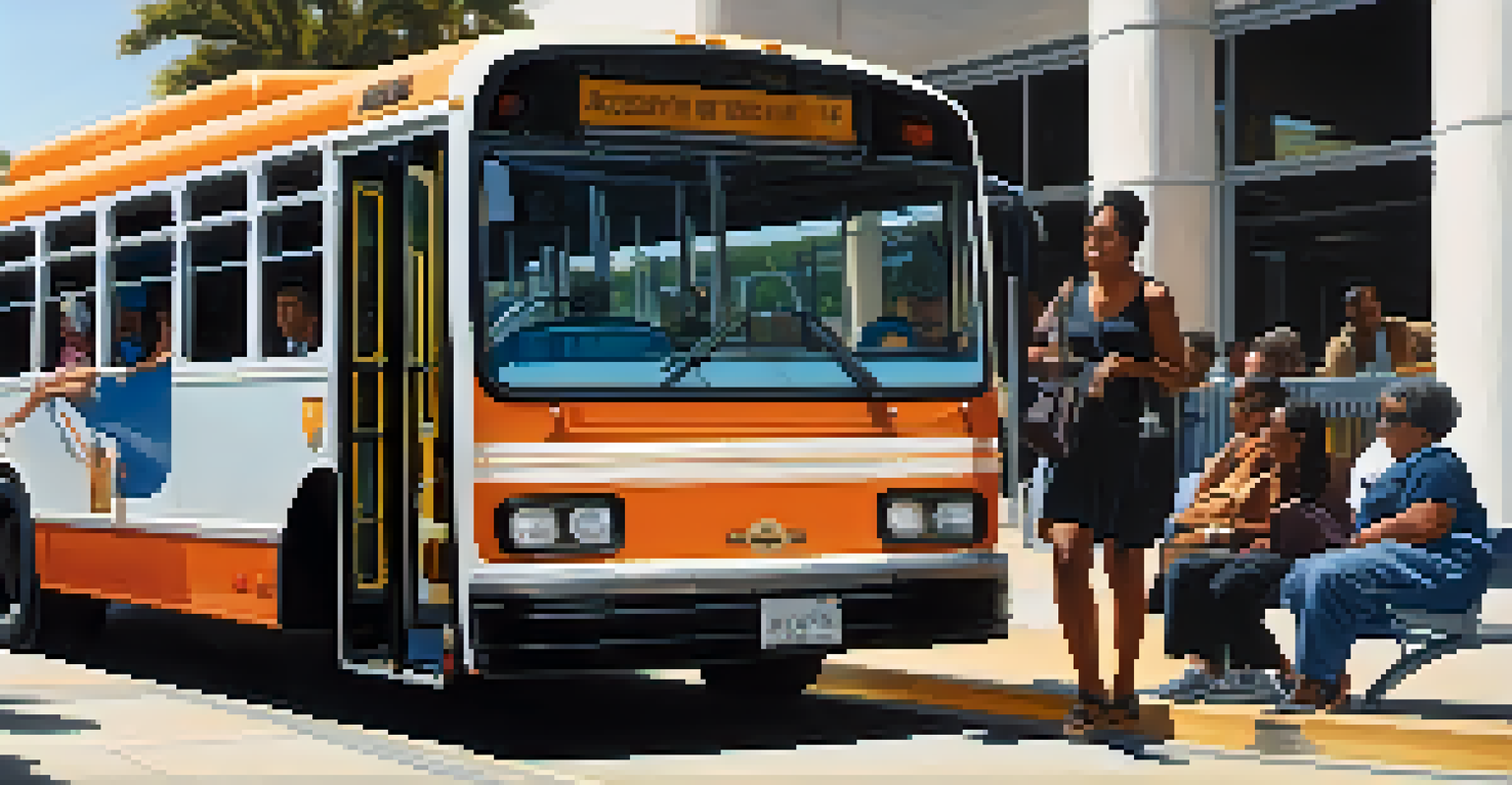 A close-up of a low-floor bus in Compton with a woman in a wheelchair boarding, highlighting accessibility features.