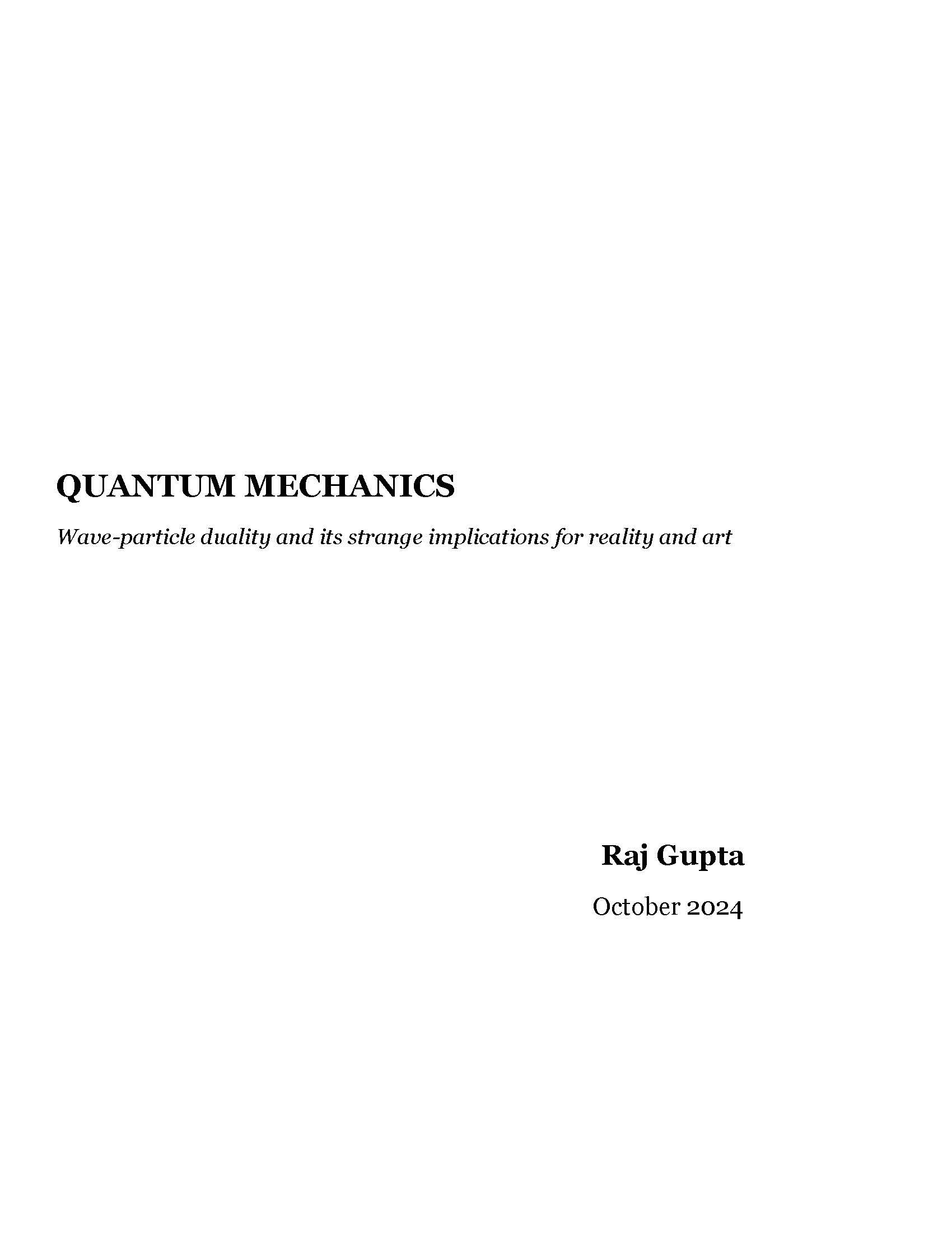 Quantum Mechanics