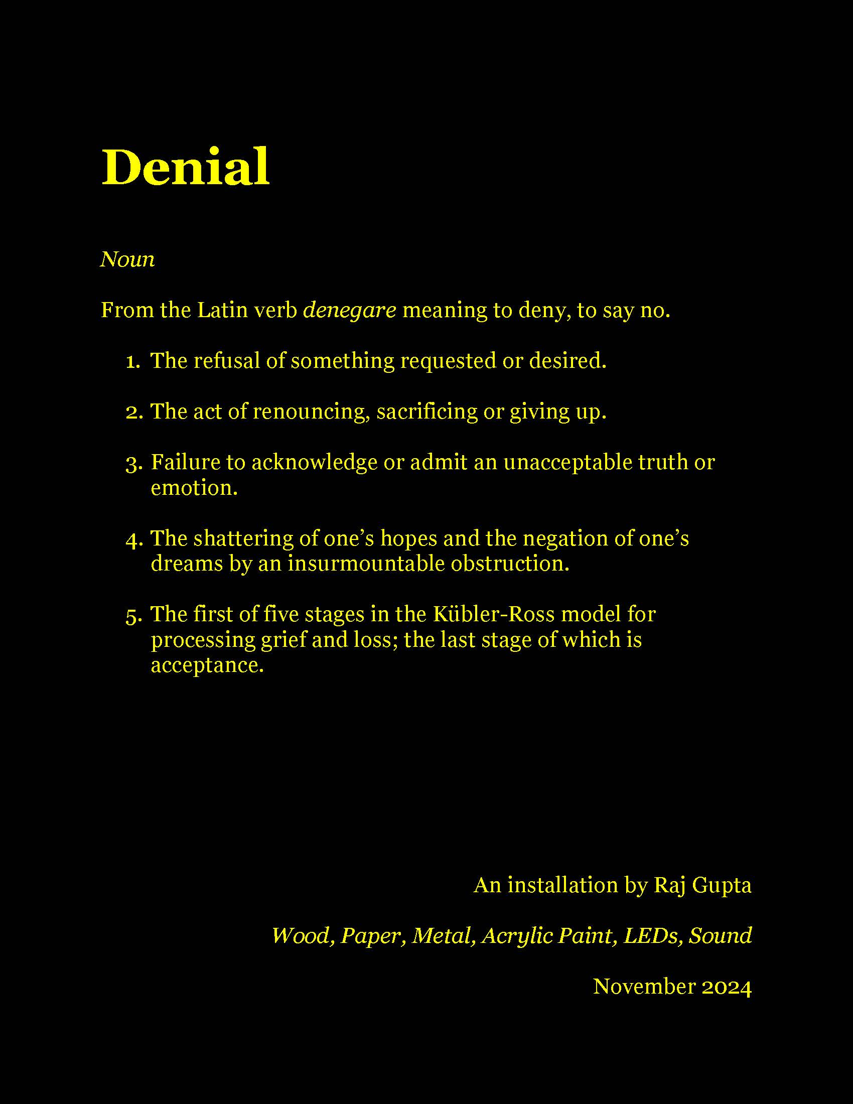 Denial (Exhibition Poster)