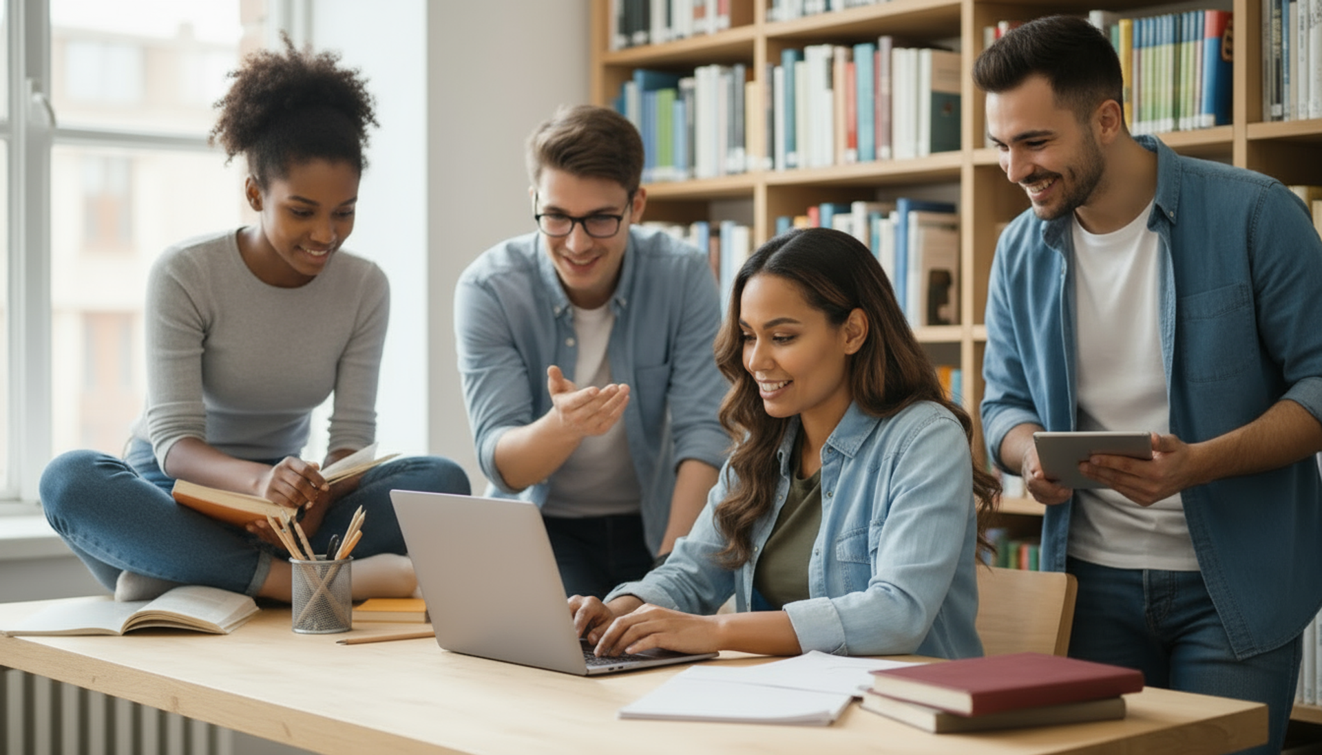 College Years - Study Group with Friends