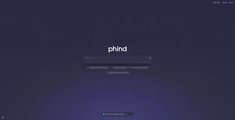 Screenshot of Phind