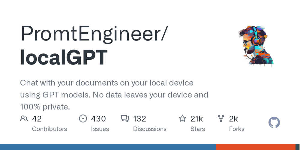Screenshot of LocalGPT