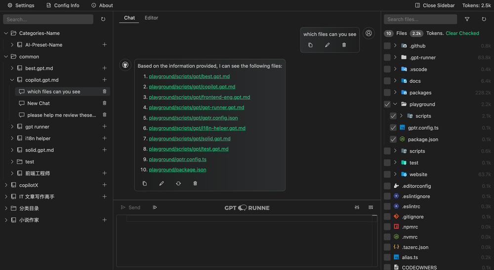 Screenshot of GPT Runner