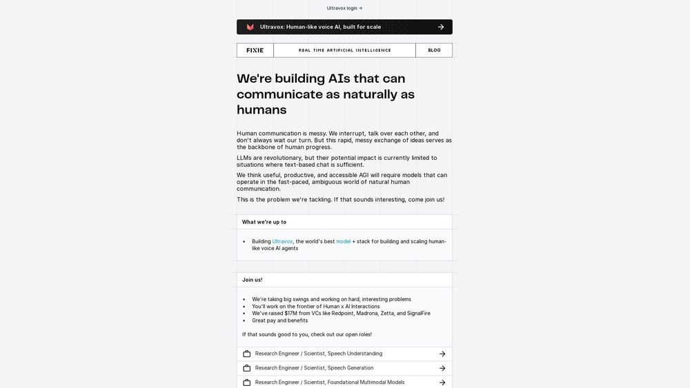 Screenshot of Fixie.ai
