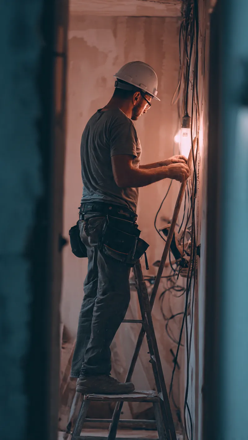 Installering og kabeltrekk for lys i stue hus