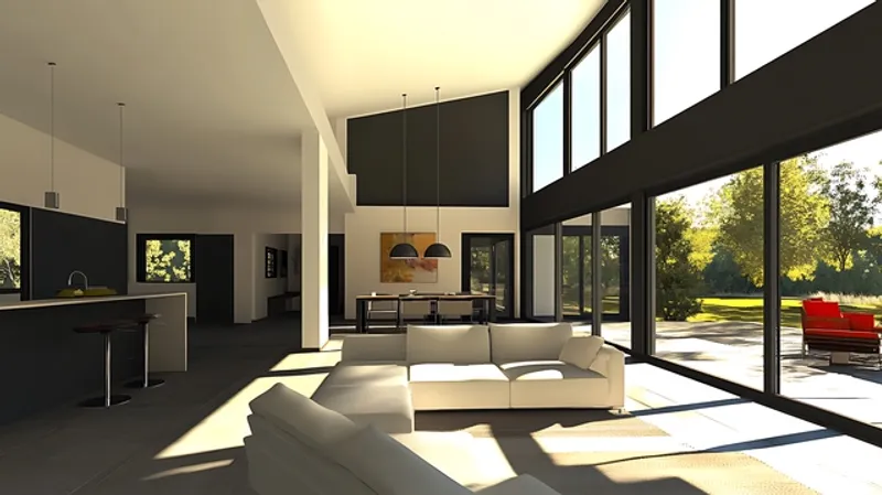 Arkitekttegnet stue i asker moderne og klasssisk stil med meget gode lysforhold