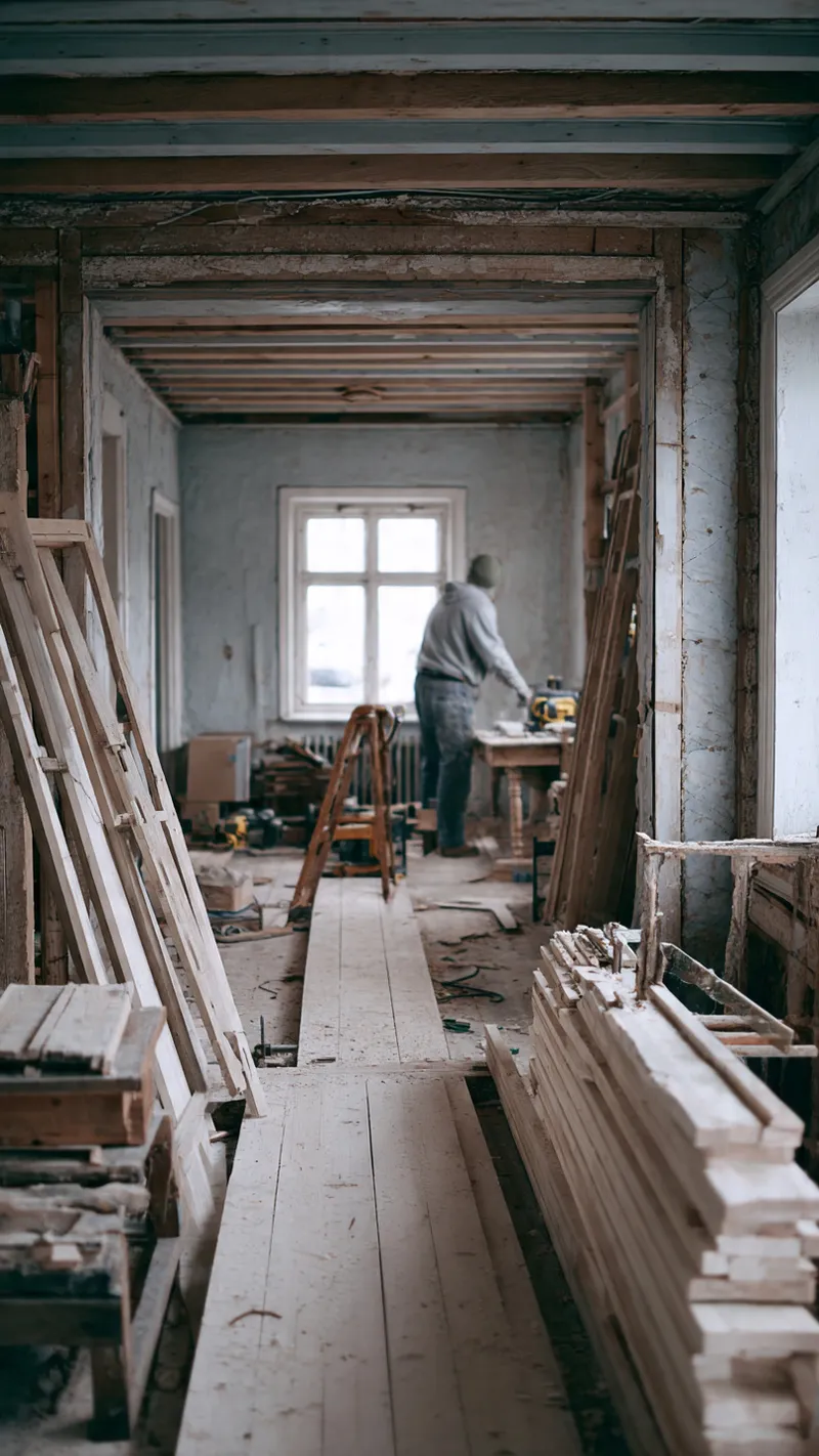 Innvendig oppussing av gammelt hus med gammel isolasjon