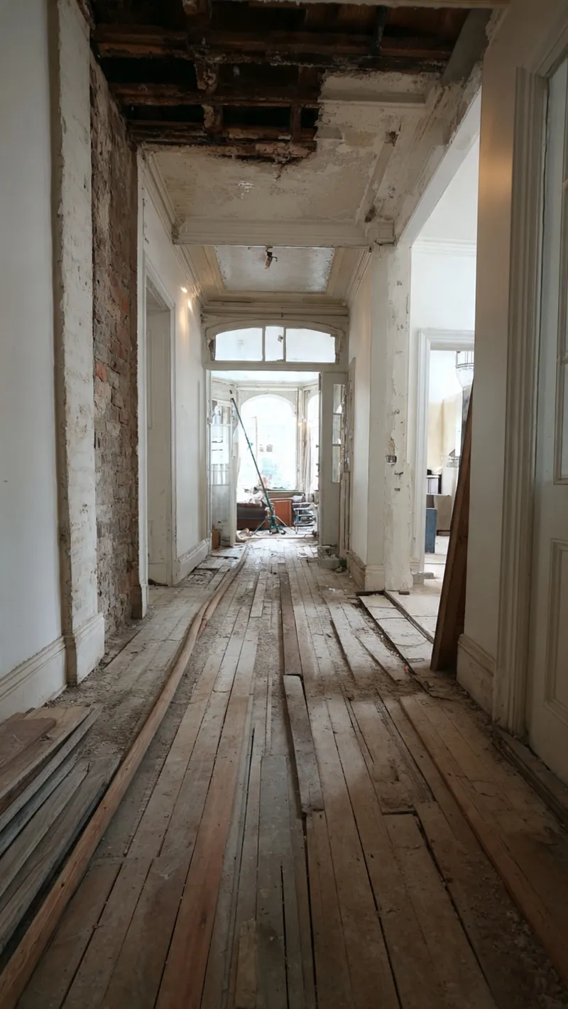 uferdig renoveringsprosjekt gang