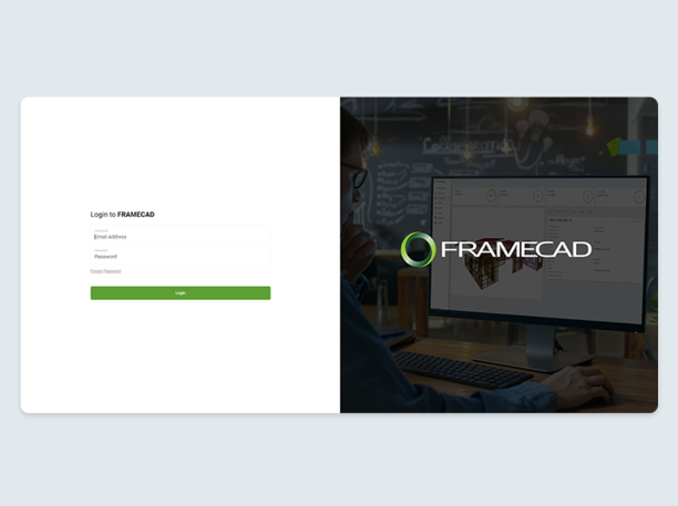 FRAMECAD Nexa login page for web users