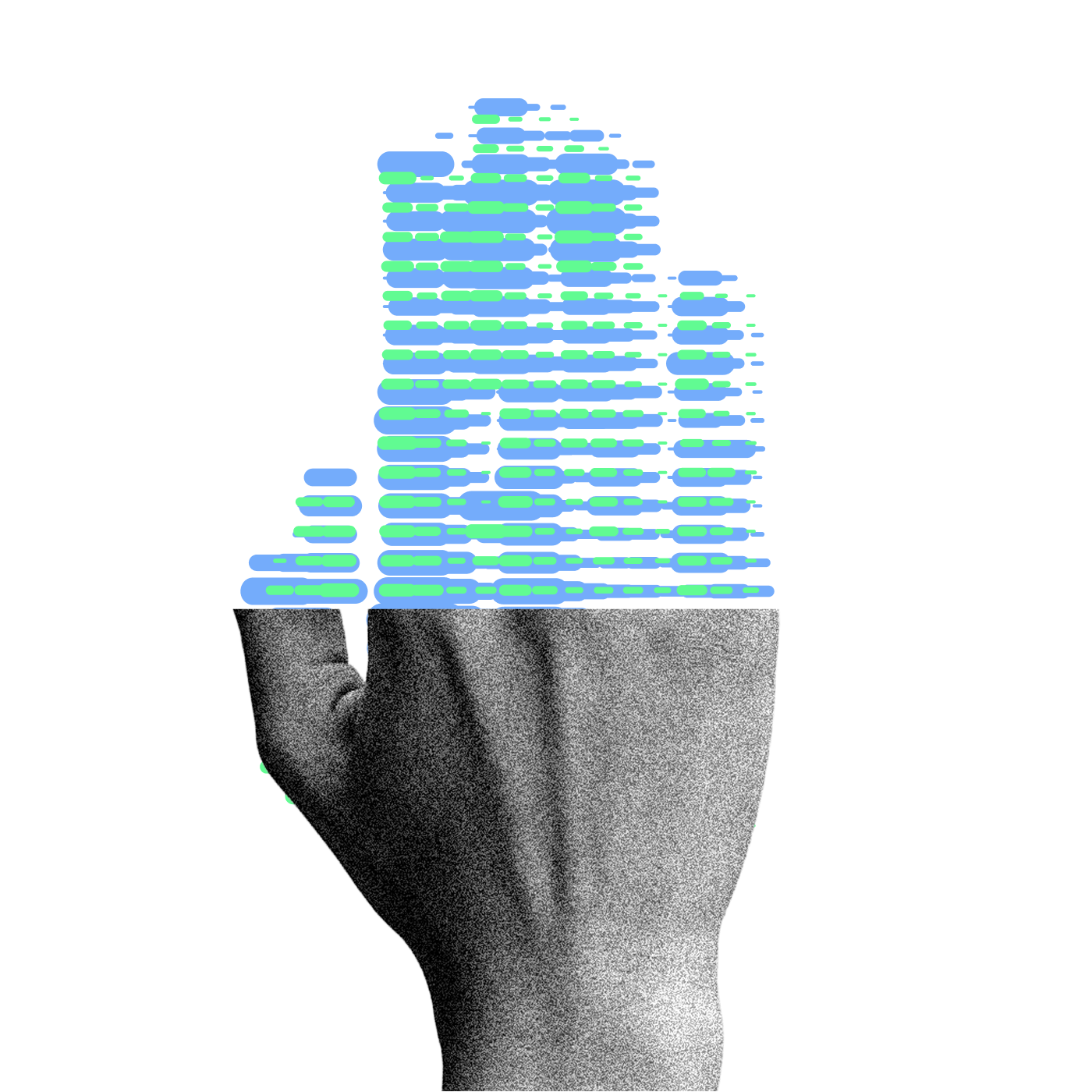 Half filled hand graphic