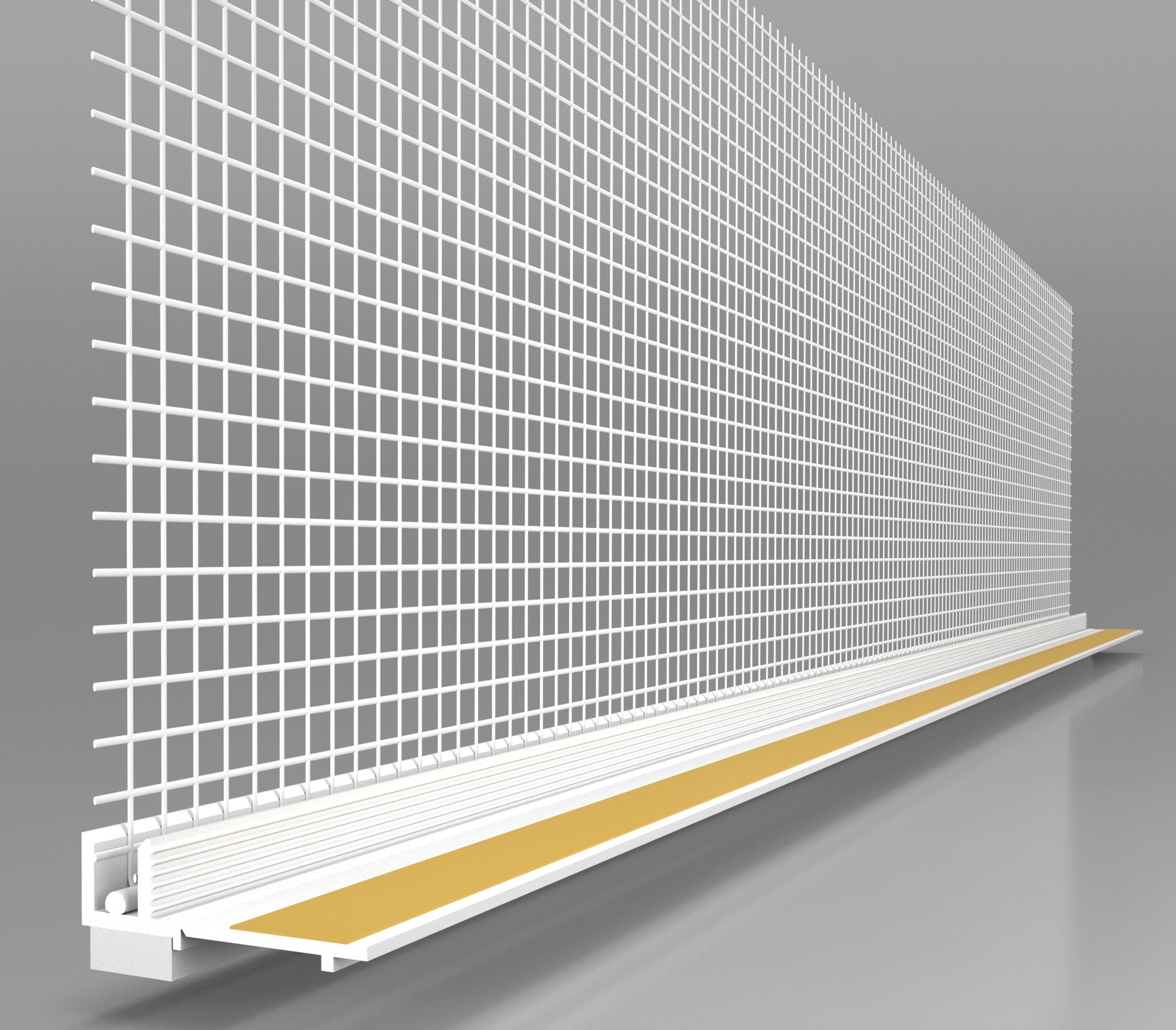 Anputzleiste / Laibungsprofil mit Gewebe  6mm 2,40m(Bd.=30 Stk.) 72lfdm (1 Pal=40Bd)