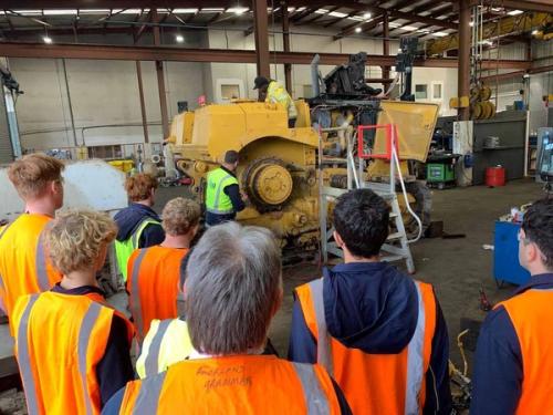 Group of school students visiting an engineering workshop through the Metalwork Engineering Gateway programme