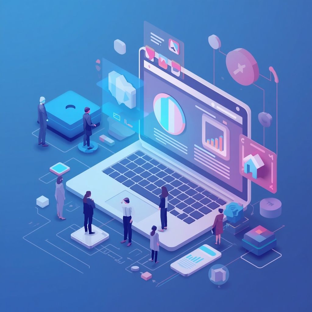 illustrazione low poly sito internet senza visitatori né clienti