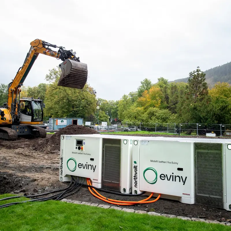 Mobile batterier fra Eviny kutter utslipp fra byggeplassen