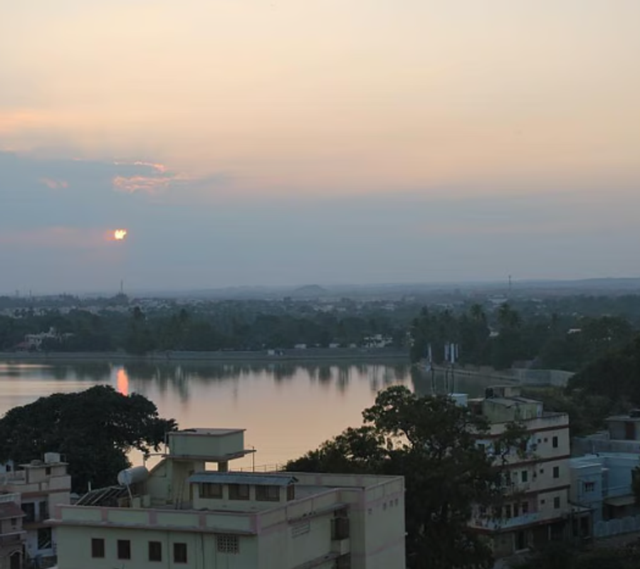 Photo of Hamirsar lake in an evening.