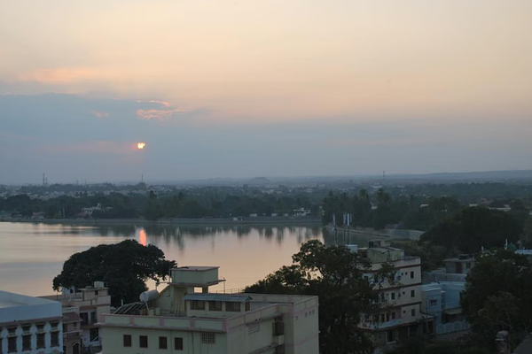 Photo of Hamirsar lake in an evening.