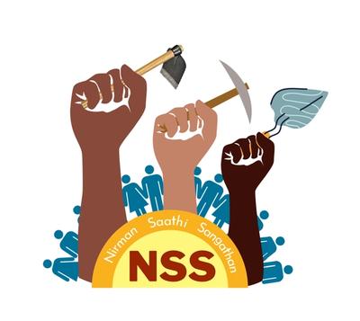 Logo of Nirman Saathi Sangathan, a CBO advocating for the rights and dignity of migrant workers.