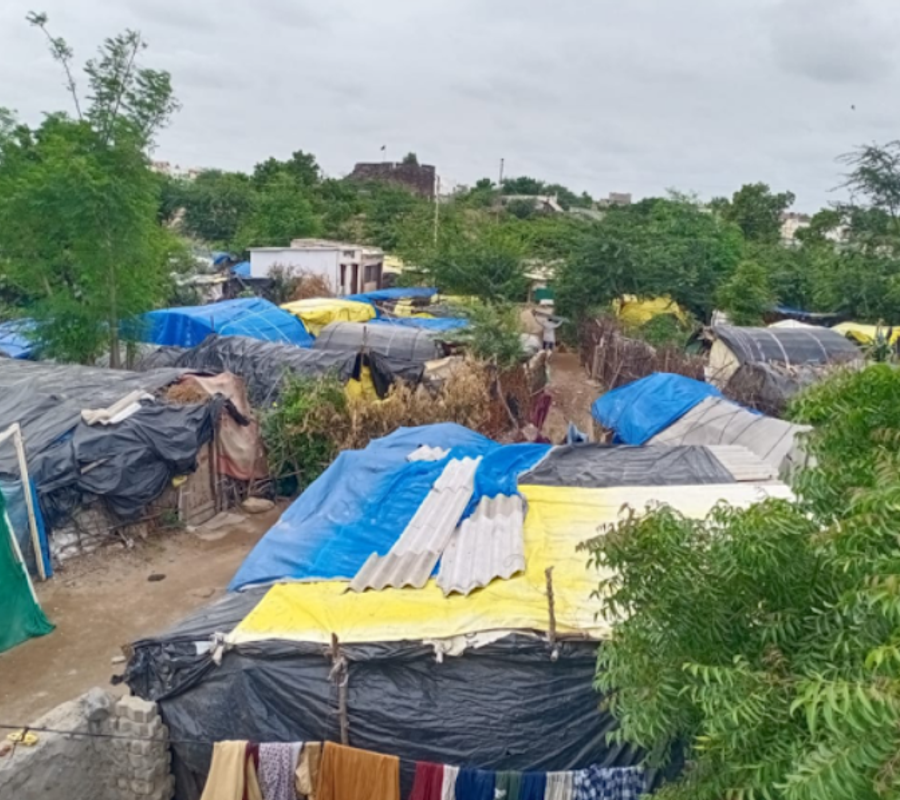 An arial shot of Khasra (a migrant settlement)