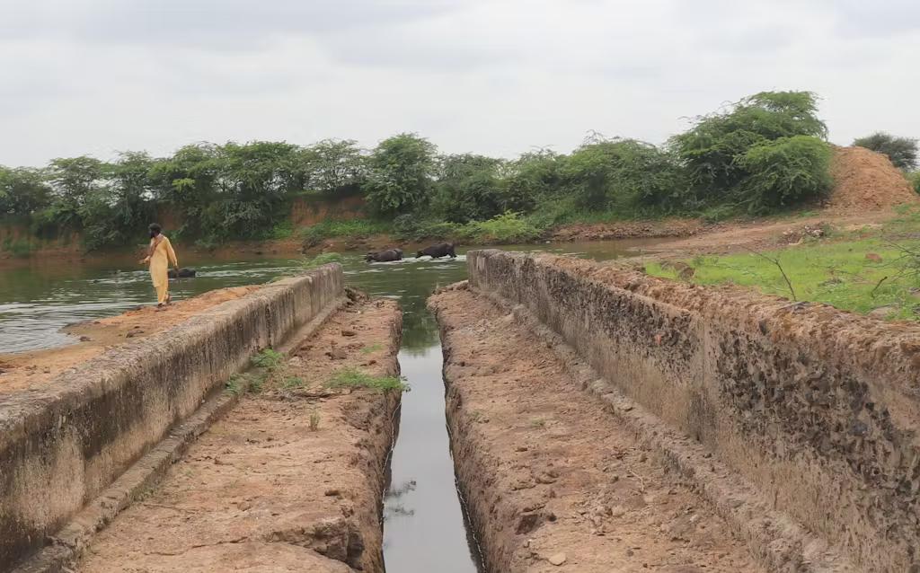 A small passage for water passage, a part of Bhuj historic water system 