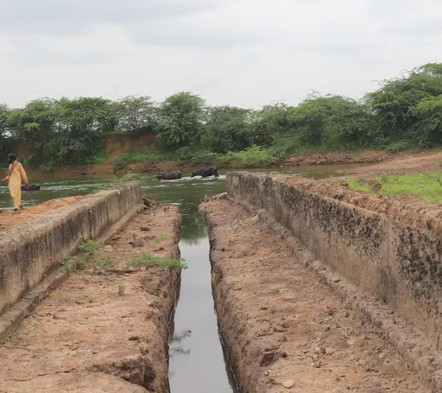 A small passage for water passage, a part of Bhuj historic water system