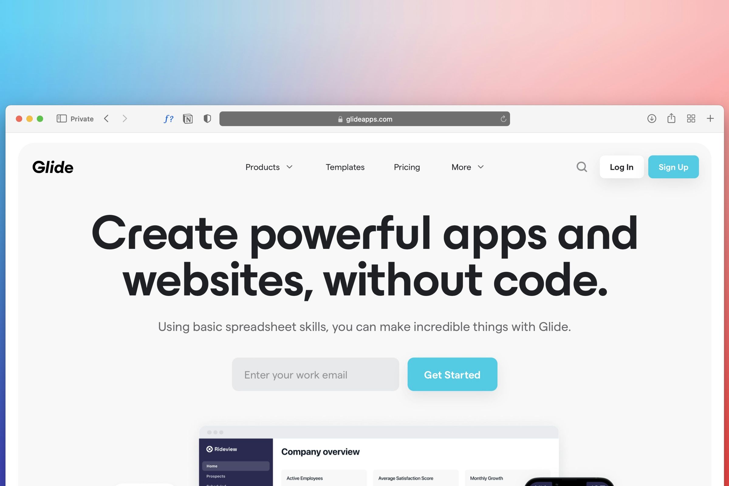 Home page of the D&A website