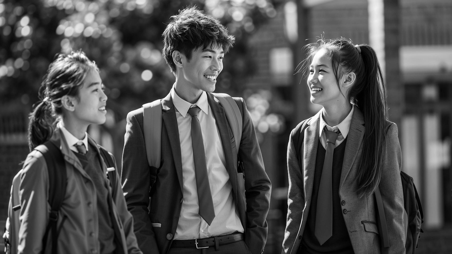 Secondary school student discussing Direct Entry Scheme to Polytechnic options with parent in Singapore