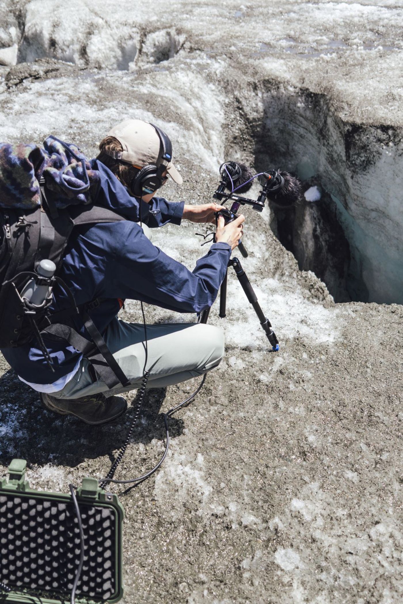 Aufnahme-Equipment auf dem Griesgletscher