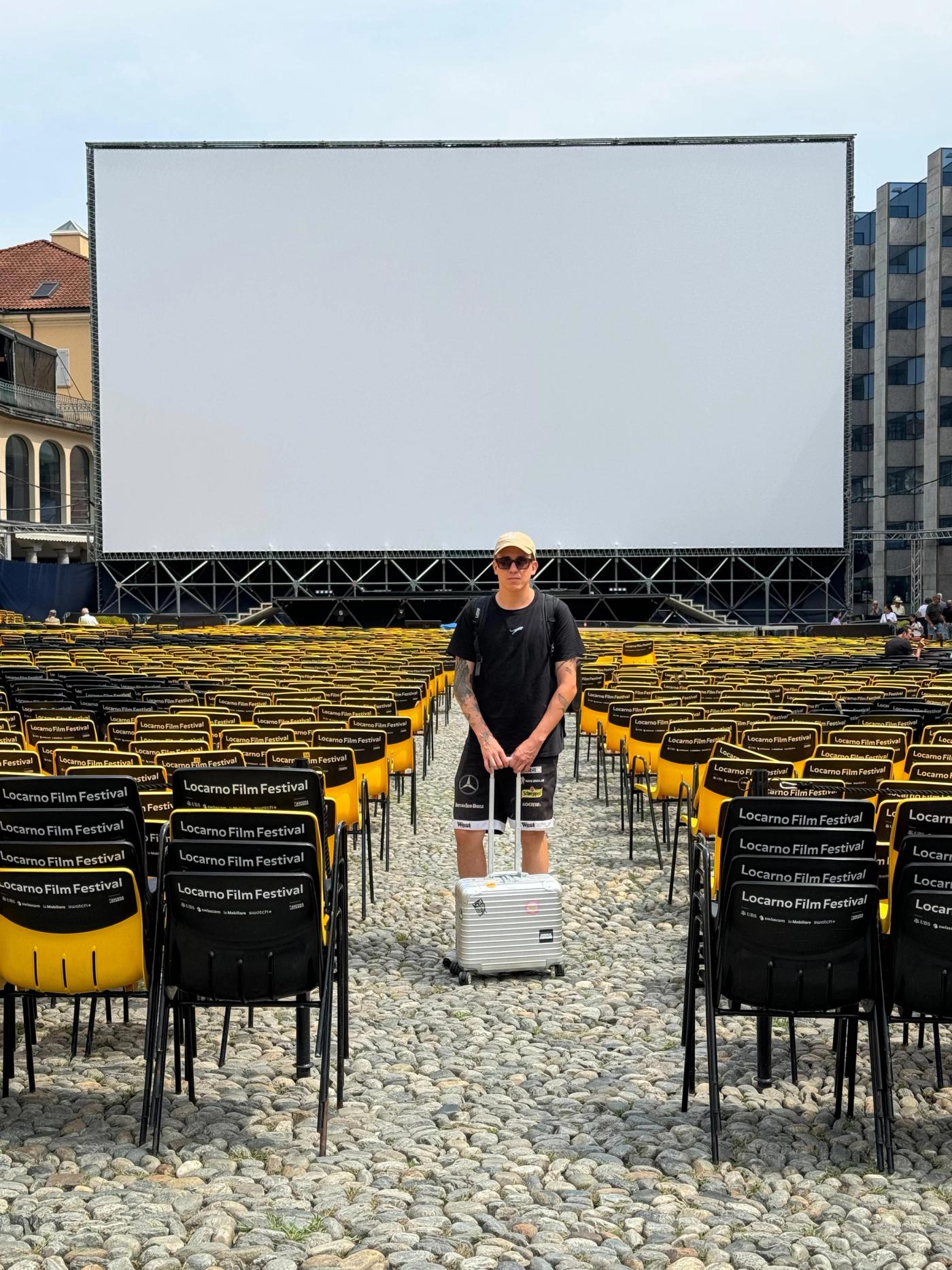 Maurizio Zulli auf der Piazza Grande am Locarno Film Festival
