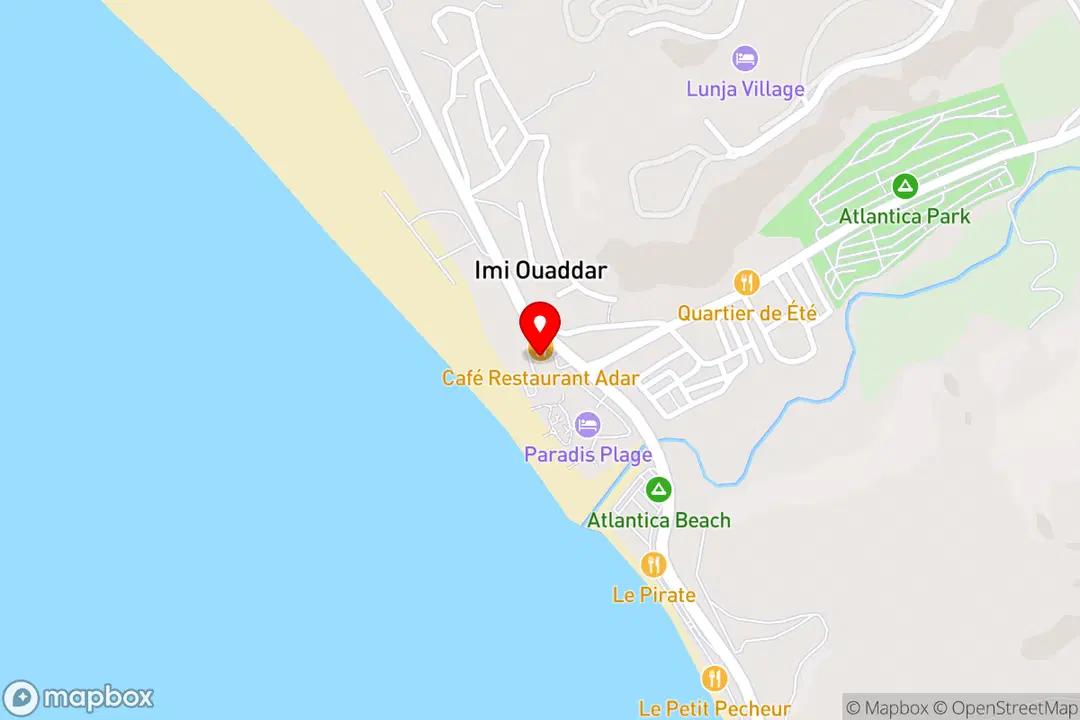 Carte montrant l'emplacement de Plage Imi Ouaddar