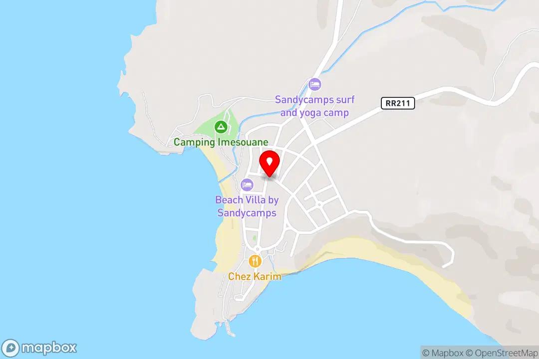 Carte montrant l'emplacement de Cowboy Beach