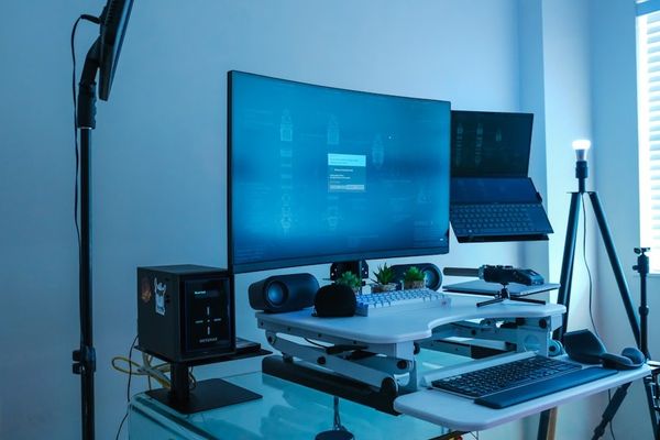 a laptop on a desk