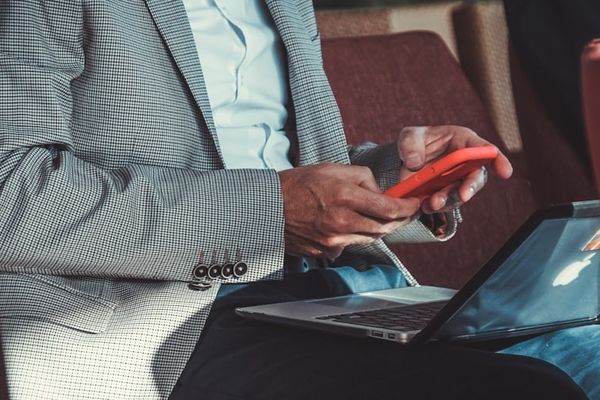 man holding phone