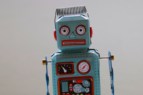 blue plastic robot toy
