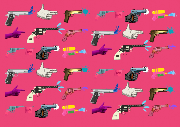 ilustración con pistolas de agua 