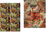 Left: Bauhaus, designed by Collier Campbell for Liberty, 1972 Right: © Gunta Stölzl, Red-Green Slit Tapestry, 1927–1928