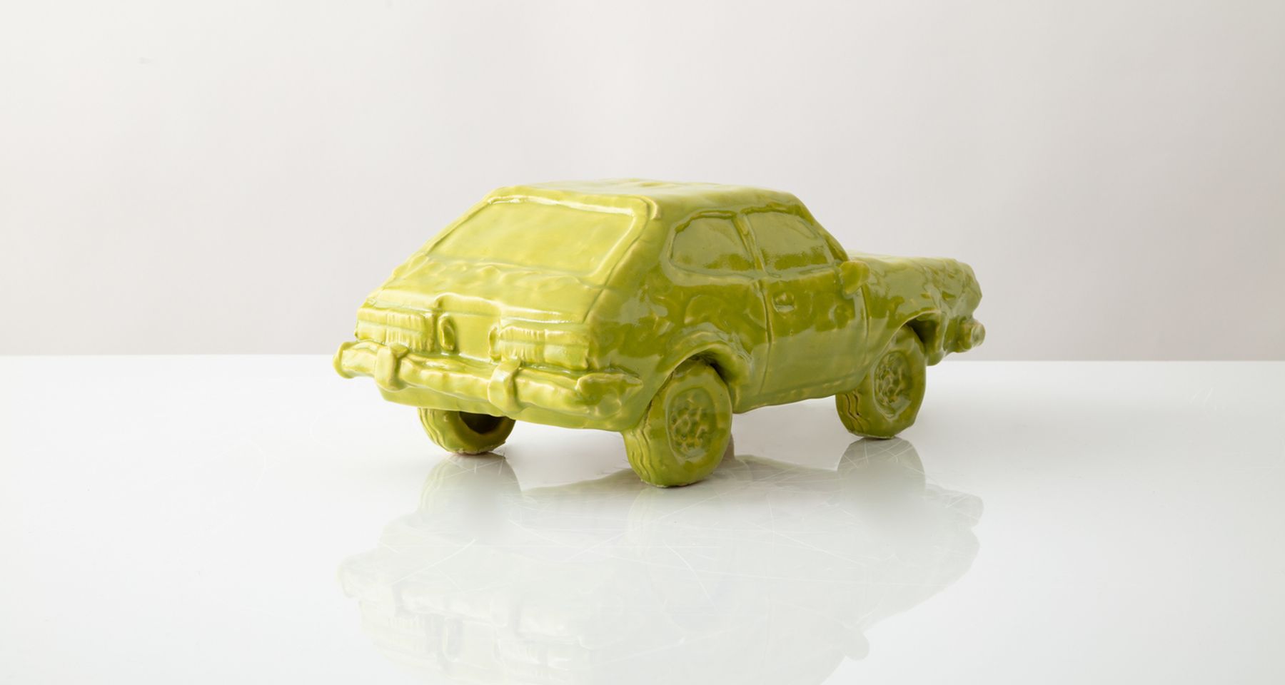 Chartreuse Accord Handmade Glazed Stoneware Sculpture Unique Edition by Fort Makers