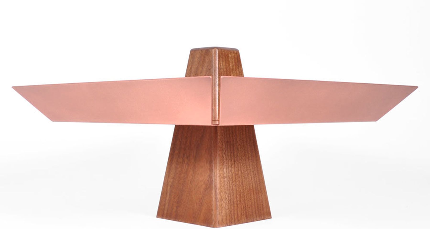 Ansel Pedestal Tray Walnut & Copper by Bronsen
