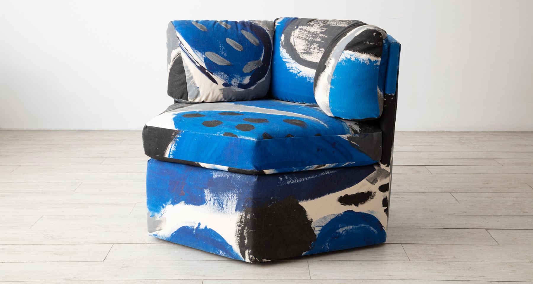 Le Blu Lagoon Hand Painted 3 Piece Sofa by Fort Makers