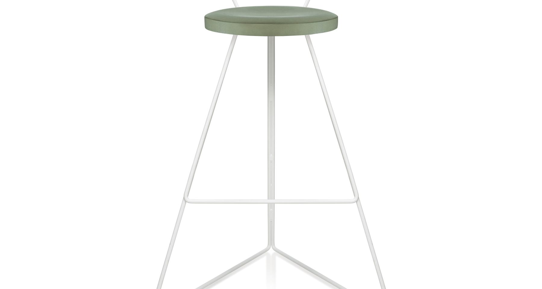 The Coleman Stool with Backrest - White Frame by Greta de Parry