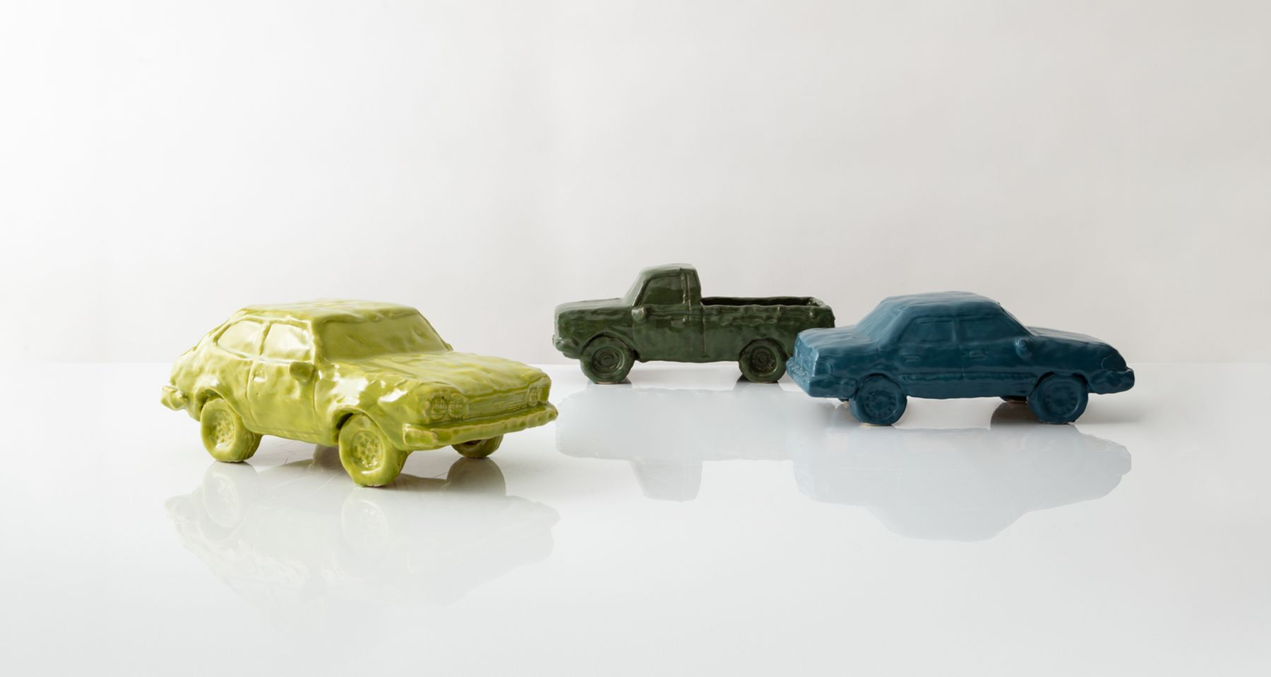 Chartreuse Accord Handmade Glazed Stoneware Sculpture Unique Edition by Fort Makers