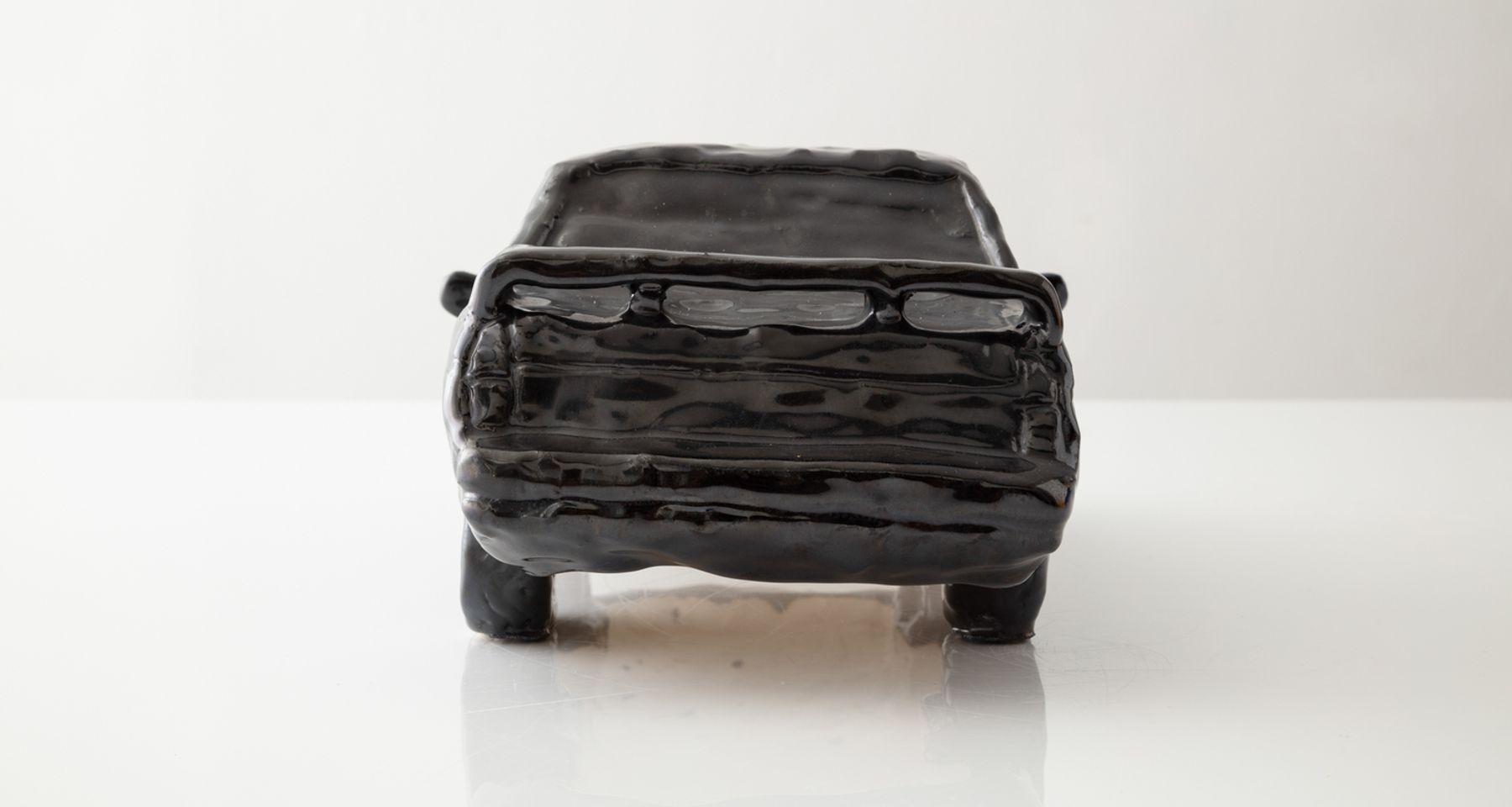 Hematite Fiero Glazed Stoneware Sculpture Unique Edition by Fort Makers