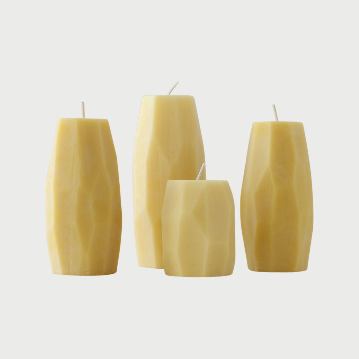 Faceted Beeswax Pillars