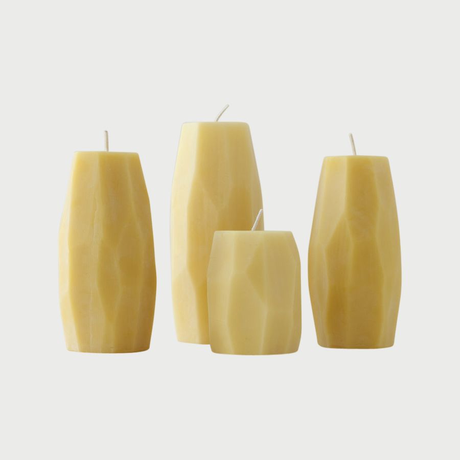 Faceted Beeswax Pillars