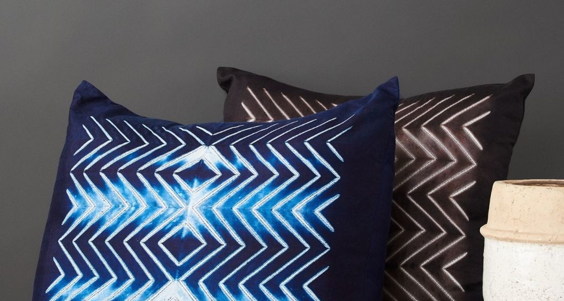 Naami Indigo Silk Pillow  by Studio Variously