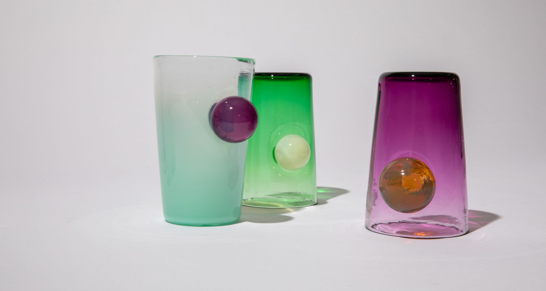 Hand Blown Glass Sunrise Sunset Cup 5   by Fort Makers