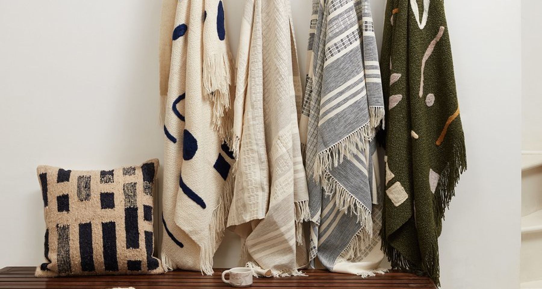 Abstract Throw Indigo by MINNA Goods