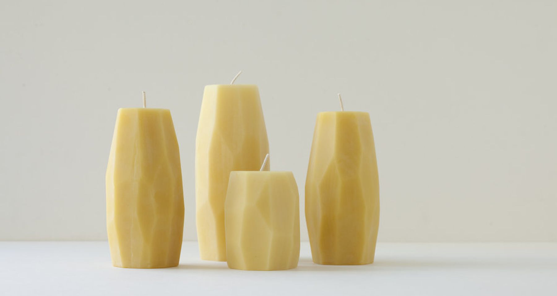 Faceted Beeswax Pillars by Fin